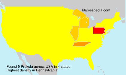 Surname Preksta in USA Surname Preksta in USA