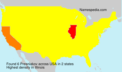 Surname Presniakov in USA Surname Presniakov in USA