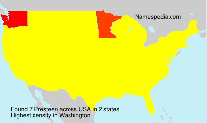 Surname Presteen in USA Surname Presteen in USA