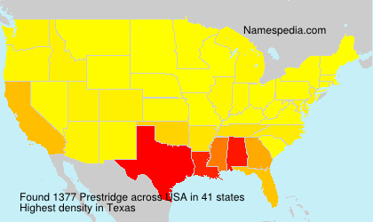 Surname Prestridge in USA Surname Prestridge in USA