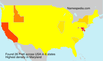 Surname Pretl in USA Surname Pretl in USA