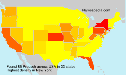 Surname Preusch in USA Surname Preusch in USA