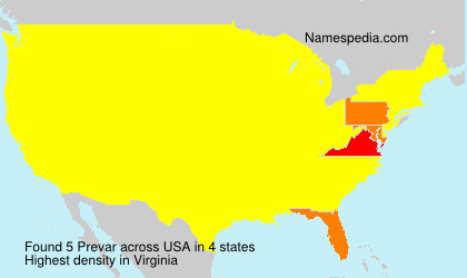 Surname Prevar in USA Surname Prevar in USA