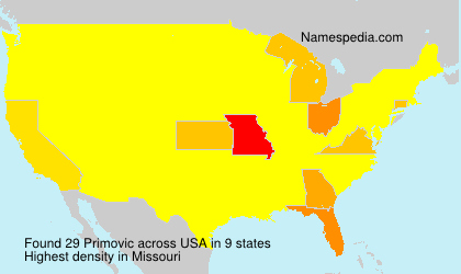 Surname Primovic in USA Surname Primovic in USA