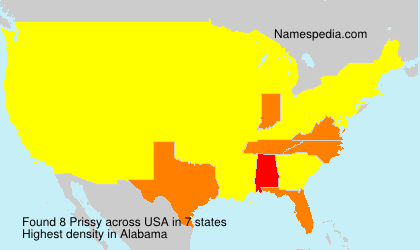 Surname Prissy in USA Surname Prissy in USA