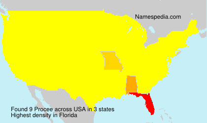Surname Procee in USA Surname Procee in USA
