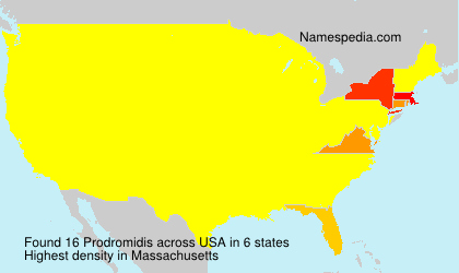 Surname Prodromidis in USA Surname Prodromidis in USA