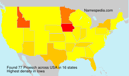 Surname Proesch in USA Surname Proesch in USA