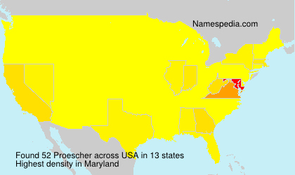 Surname Proescher in USA Surname Proescher in USA