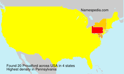 Surname Proudford in USA