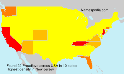Surname Proudlove in USA Surname Proudlove in USA
