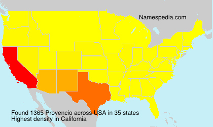 Surname Provencio in USA Surname Provencio in USA