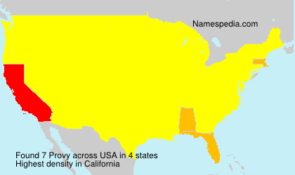 Surname Provy in USA Surname Provy in USA