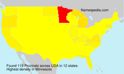 Surname Prozinski in USA Surname Prozinski in USA