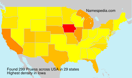 Surname Pruess in USA Surname Pruess in USA