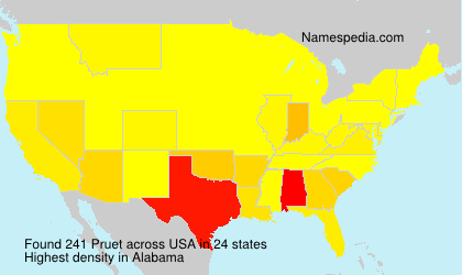 Surname Pruet in USA Surname Pruet in USA
