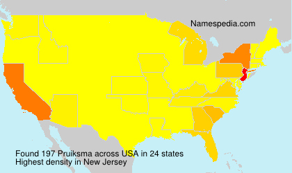 Surname Pruiksma in USA Surname Pruiksma in USA