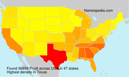 Surname Pruitt in USA Surname Pruitt in USA