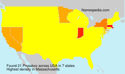 Surname Prusakov in USA Surname Prusakov in USA