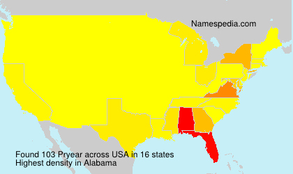 Surname Pryear in USA Surname Pryear in USA