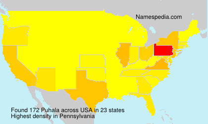 Surname Puhala in USA