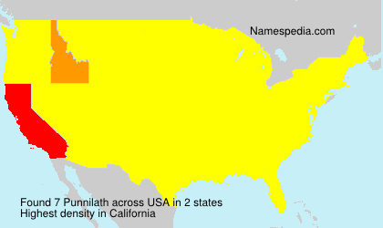 Surname Punnilath in USA Surname Punnilath in USA
