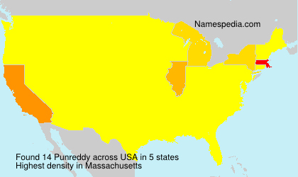 Surname Punreddy in USA Surname Punreddy in USA