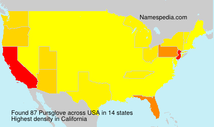 Surname Pursglove in USA Surname Pursglove in USA
