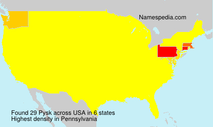 Surname Pysk in USA Surname Pysk in USA