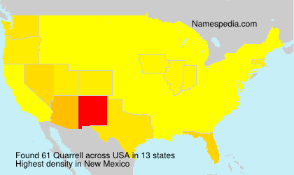 Surname Quarrell in USA Surname Quarrell in USA