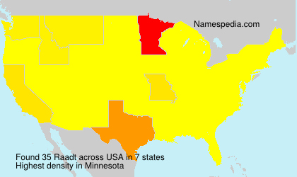 Surname Raadt in USA
