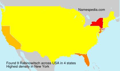 Surname Rabinowitsch in USA Surname Rabinowitsch in USA