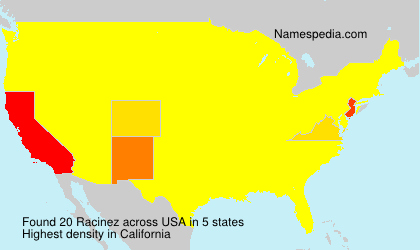 Surname Racinez in USA Surname Racinez in USA