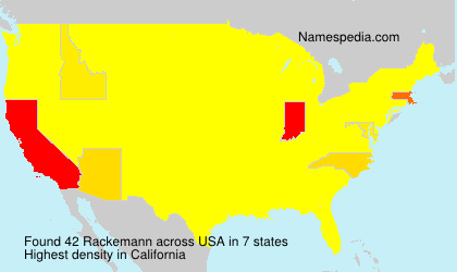 Surname Rackemann in USA Surname Rackemann in USA