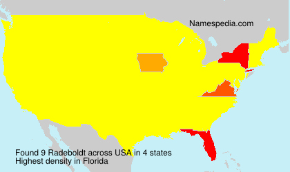 Surname Radeboldt in USA Surname Radeboldt in USA