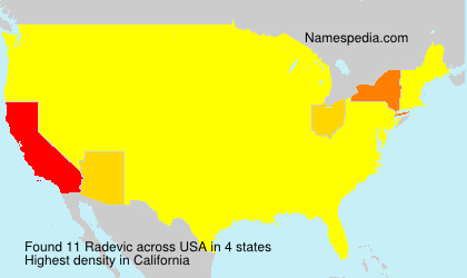 Surname Radevic in USA Surname Radevic in USA