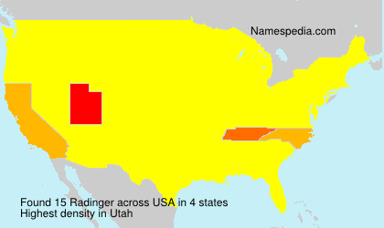 Surname Radinger in USA Surname Radinger in USA