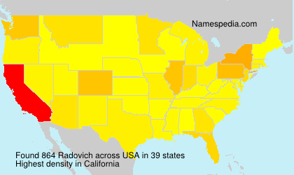 Surname Radovich in USA Surname Radovich in USA