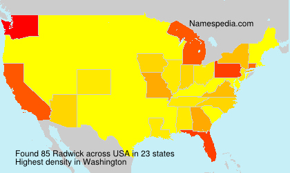 Surname Radwick in USA