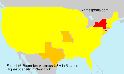 Surname Raemdonck in USA Surname Raemdonck in USA