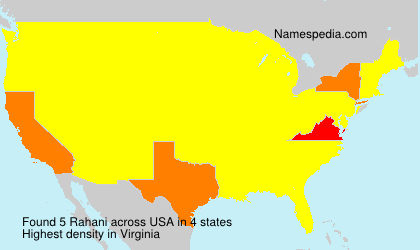 Surname Rahani in USA Surname Rahani in USA
