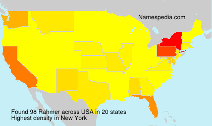Surname Rahmer in USA Surname Rahmer in USA