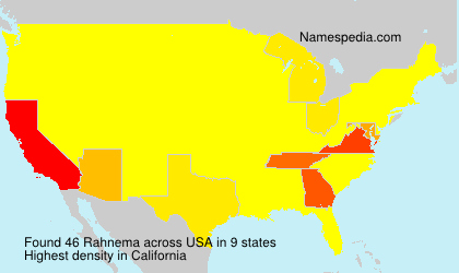 Surname Rahnema in USA Surname Rahnema in USA