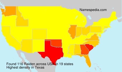 Surname Raiden in USA Surname Raiden in USA