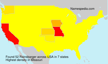 Surname Rainsbarger in USA Surname Rainsbarger in USA