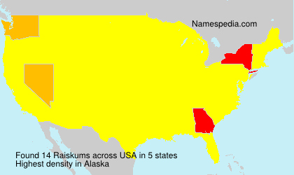 Surname Raiskums in USA Surname Raiskums in USA