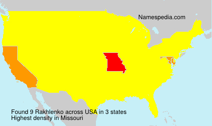 Surname Rakhlenko in USA Surname Rakhlenko in USA