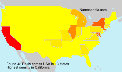 Surname Rakis in USA Surname Rakis in USA