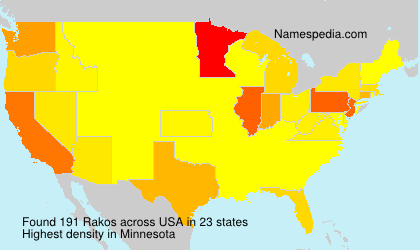 Surname Rakos in USA Surname Rakos in USA