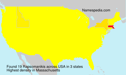 Surname Rapsomanikis in USA Surname Rapsomanikis in USA